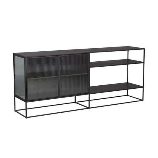 Parsons Iron Framed Glass Door Sideboard