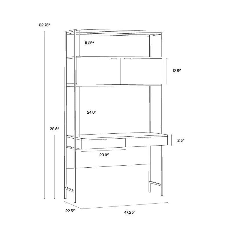 Ambrose Wooden Iron Modular Wall Desk