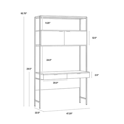 Ambrose Wooden Iron Modular Wall Desk