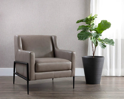 SUNPAN Talula Alpine Grey Leather Lounge Chair