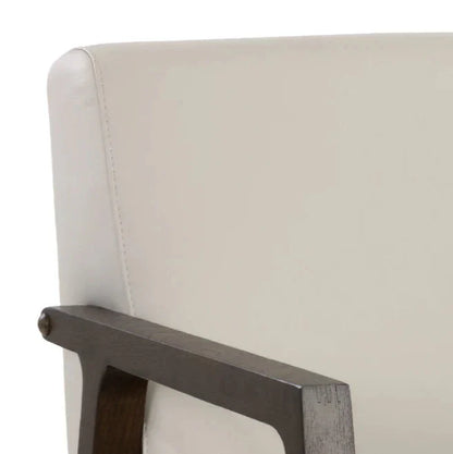 SUNPAN Neymar Lounge Chair Light Grey Leather Wood