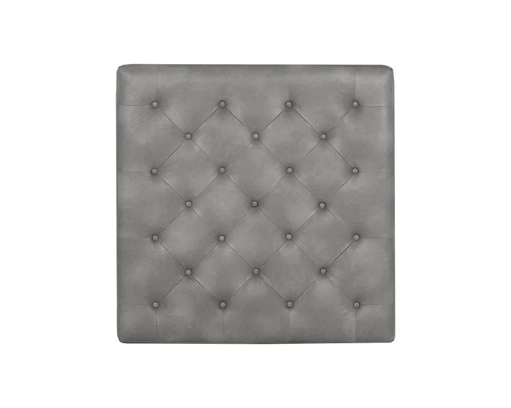 Endall Leather Upholstered Square Ottoman