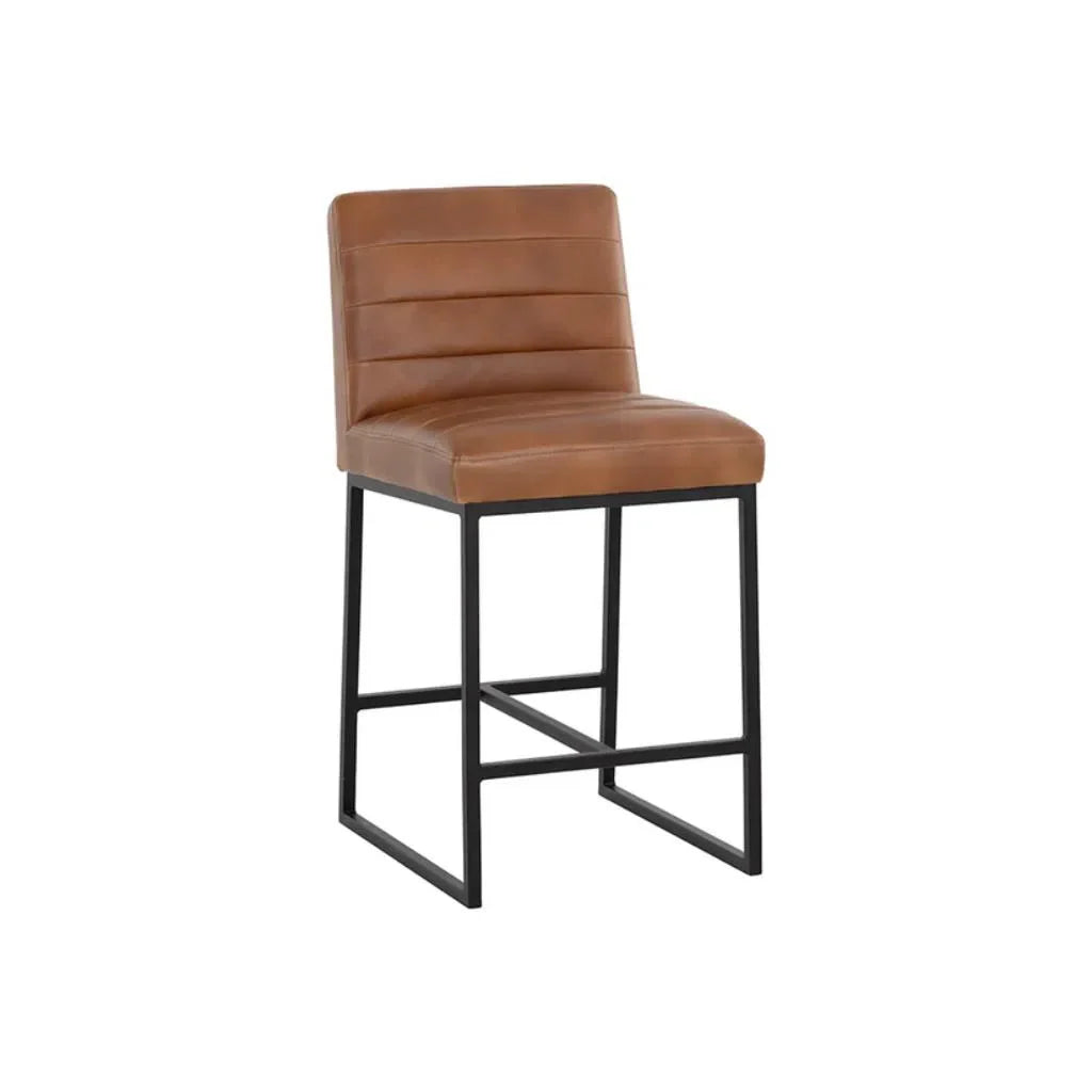 Spyros Leather Upholstered Counter Stool