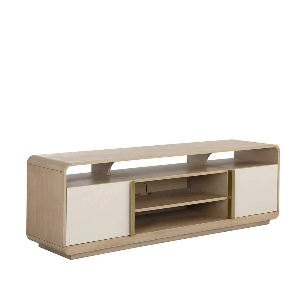 Kayden Media Console And Cabinet With Soft Closing Doors