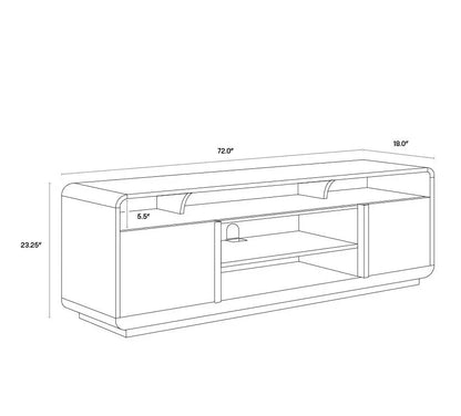 Kayden Media Console And Cabinet With Soft Closing Doors