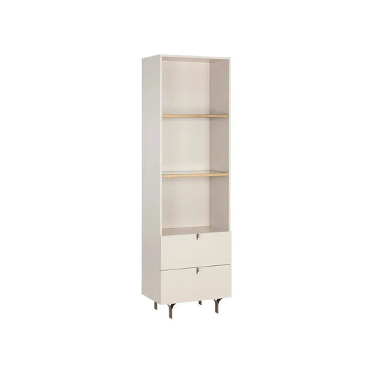 Celine Bookcase Cream With Antique Brass Accents