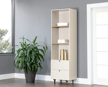 Celine Bookcase Cream With Antique Brass Accents