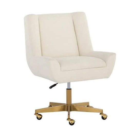 Mirian Office Chair Zenith Alabaster With Gold Base