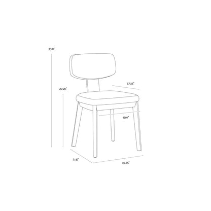 SUNPAN Rickett Fabric Armless Dining Chair 2PC