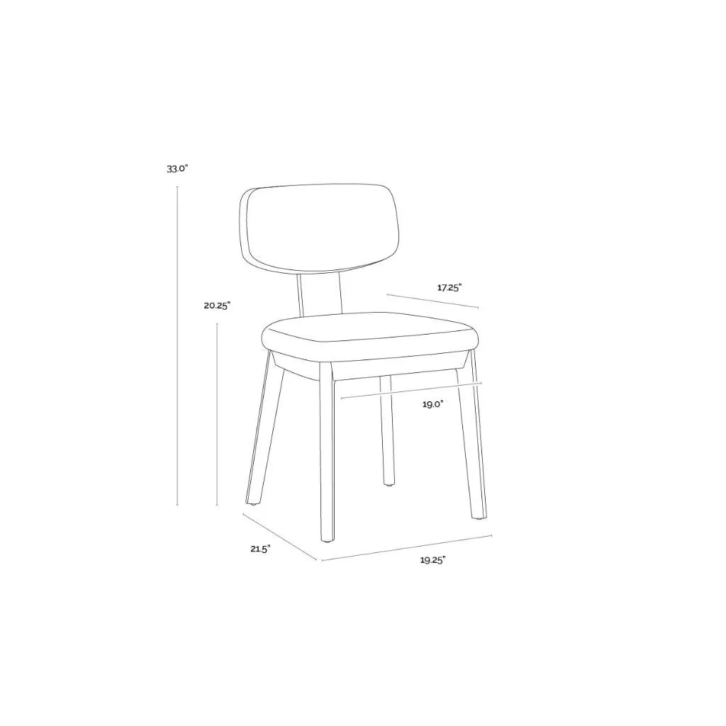 SUNPAN Rickett Fabric Armless Dining Chair 2PC