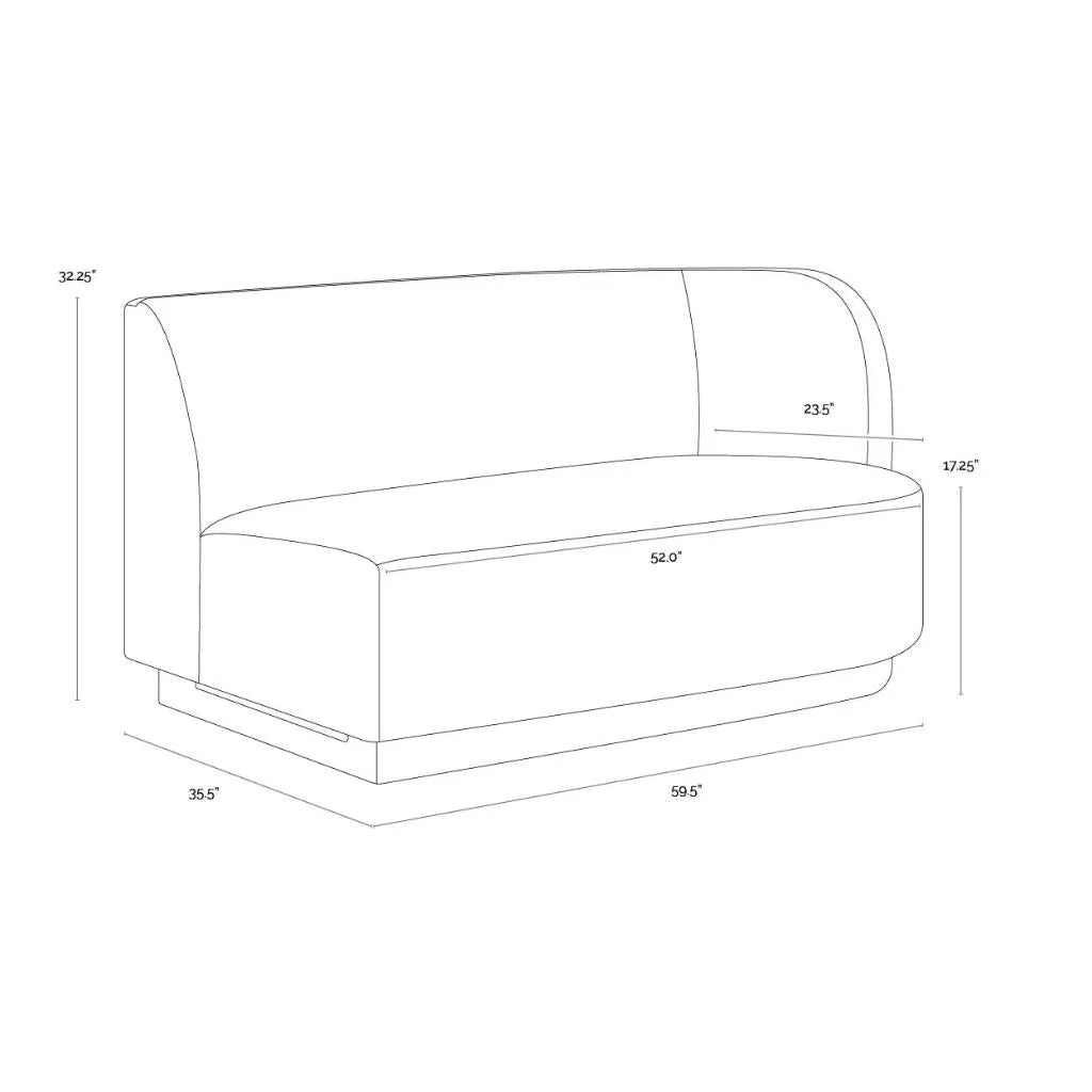 Jaclyn Fabric Upholstered Modular Right Armchair