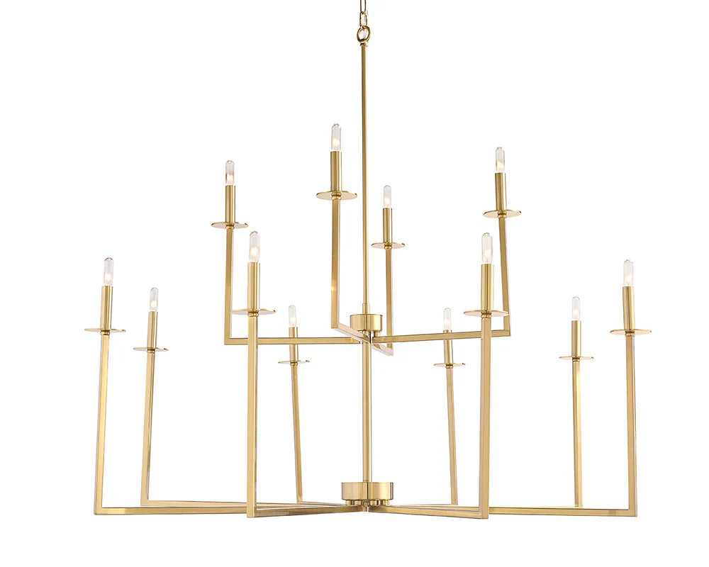 Kaya Chandelier Brass Finish Modern Lighting Fixture