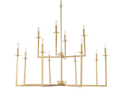 Kaya Chandelier Brass Finish Modern Lighting Fixture