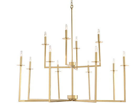 Kaya Chandelier Brass Finish Modern Lighting Fixture