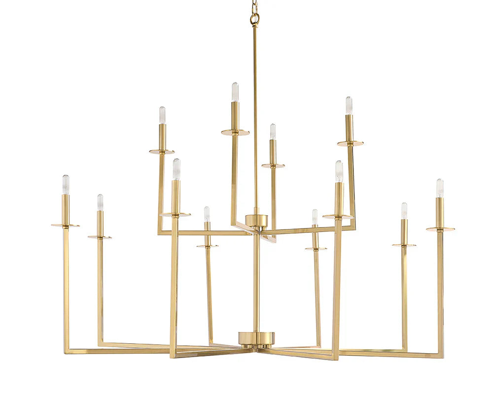 Kaya Chandelier Brass Finish Modern Lighting Fixture