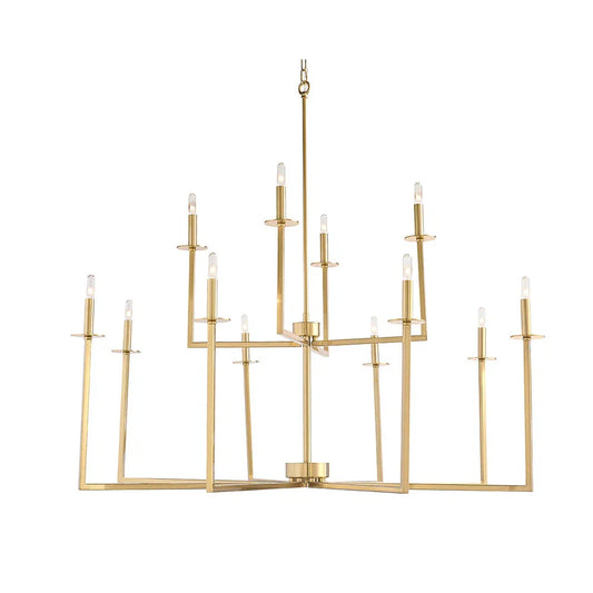 Kaya Chandelier Brass Finish Modern Lighting Fixture