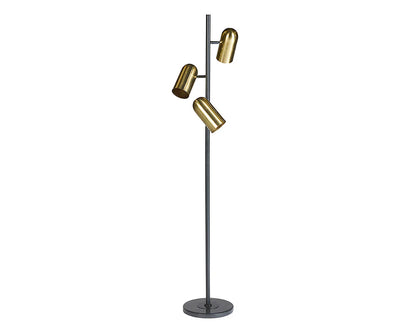 Tarlo Floor Lamp Black Marble Base Brass Finish