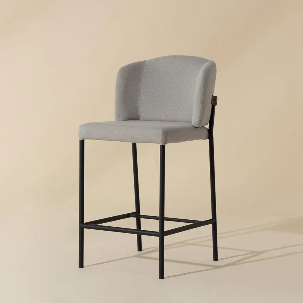 SUNPAN Pearce Counter Stool Light Grey Bravo Cognac 2PC