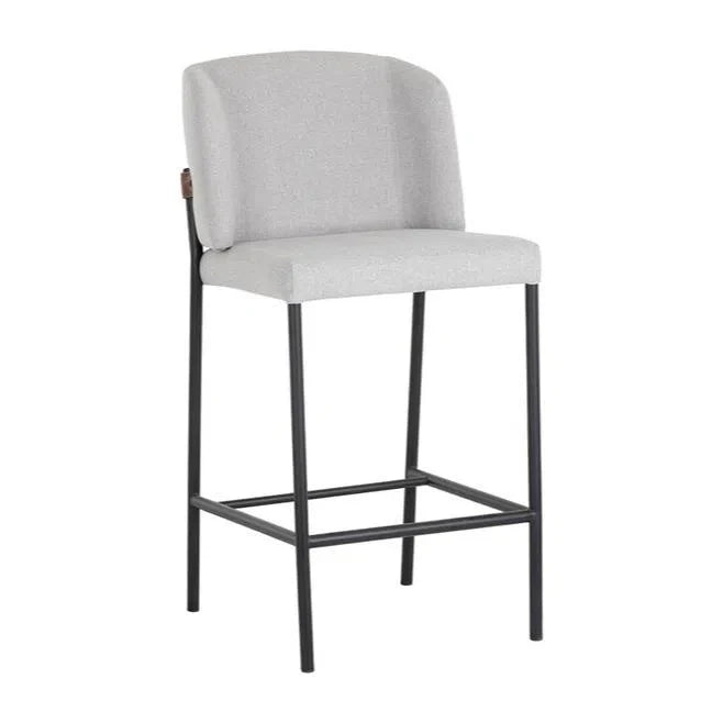 SUNPAN Pearce Counter Stool Light Grey Bravo Cognac 2PC