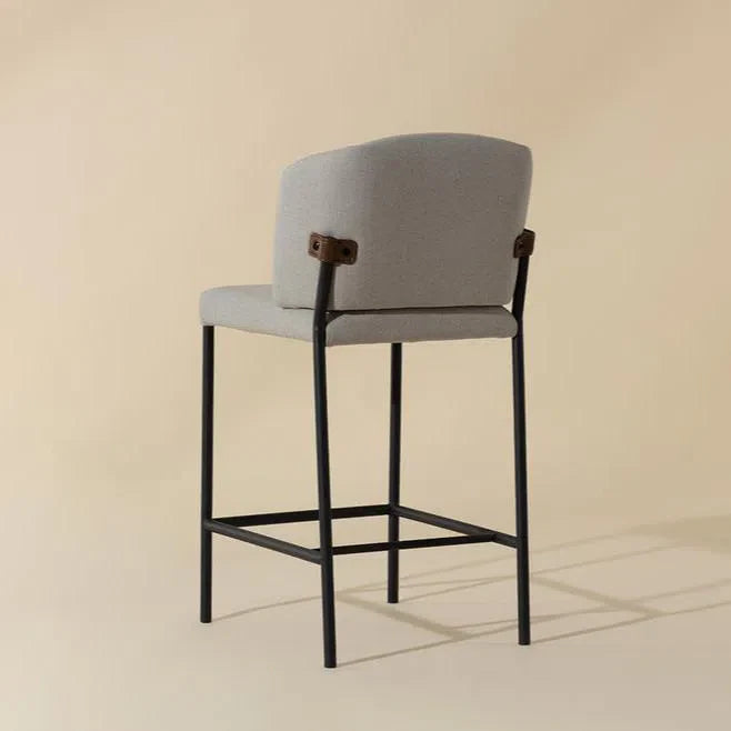 SUNPAN Pearce Counter Stool Light Grey Bravo Cognac 2PC