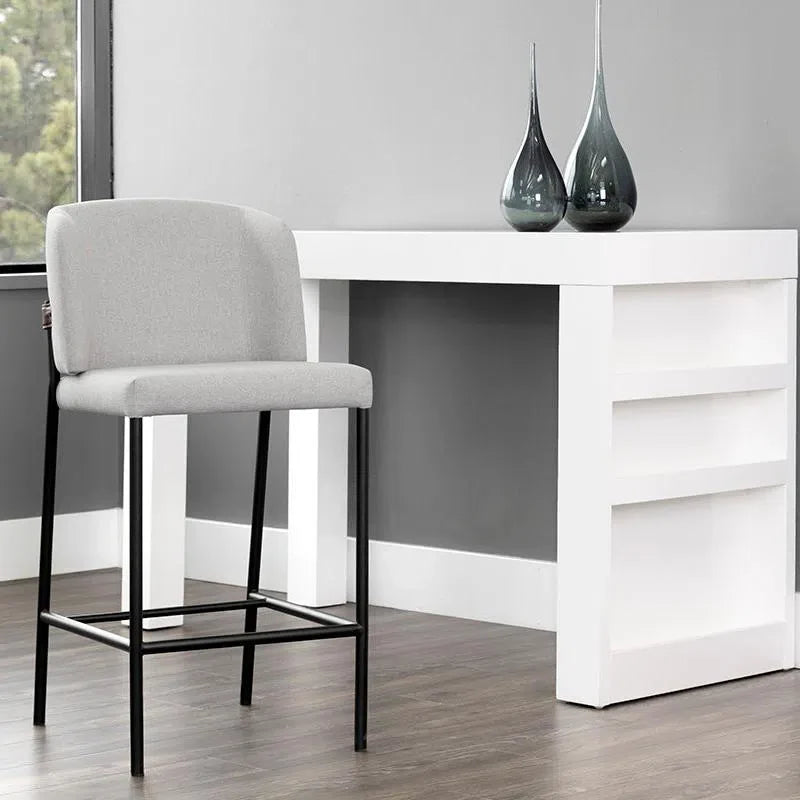 SUNPAN Pearce Counter Stool Light Grey Bravo Cognac 2PC