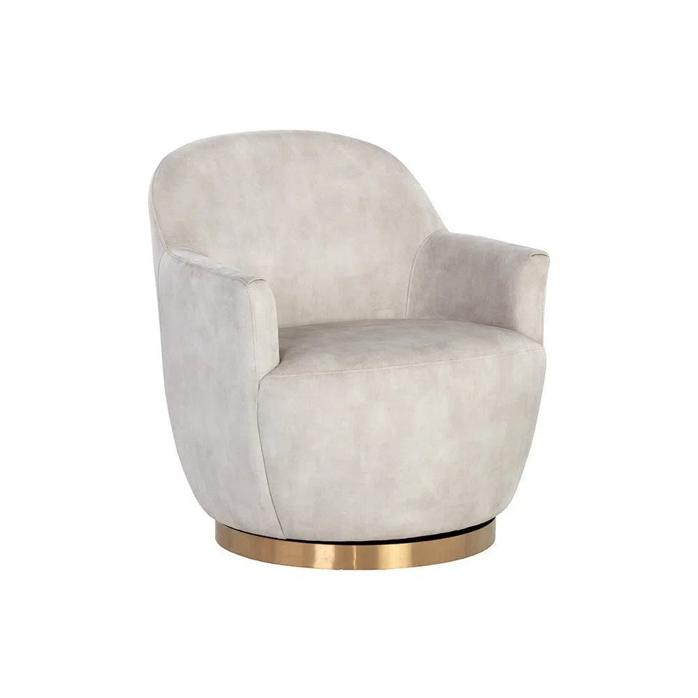 Casey Fabric Upholstered Swivel Lounge Chair