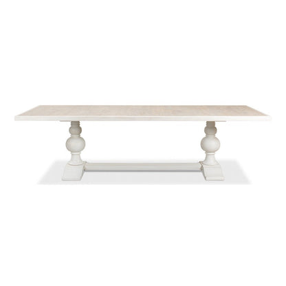 108 White Rectangular Trestle Dining Table for 8 People-Dining Tables-Sarreid-LOOMLAN