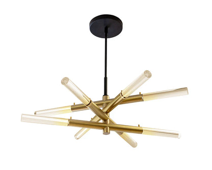 Modern Brass Spira Chandelier With Clear Acrylic Shades