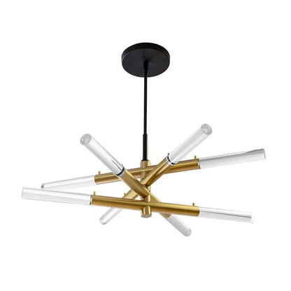 Modern Brass Spira Chandelier With Clear Acrylic Shades