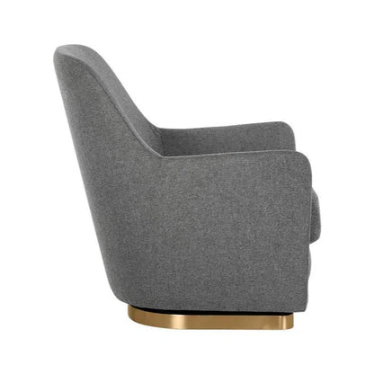 Marcela Swivel Lounge Chair Modern Comfort In Grey