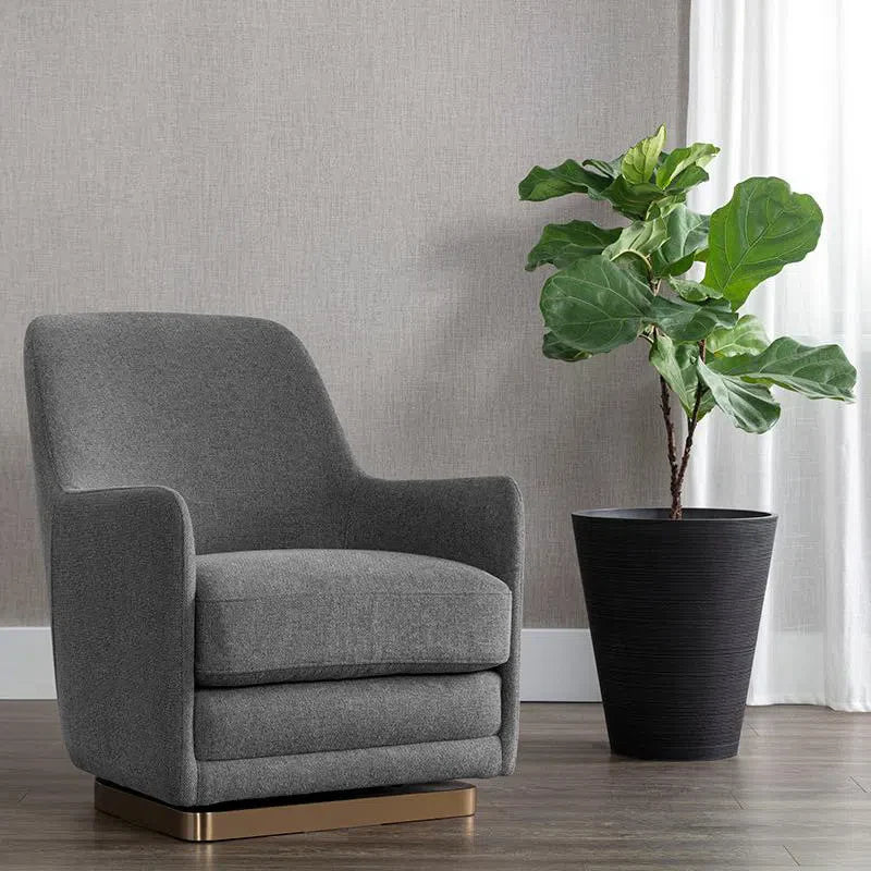 Marcela Swivel Lounge Chair Modern Comfort In Grey