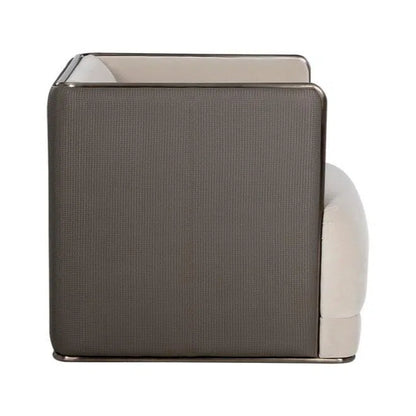 Sierra Armchair Modern Taupe Fabric With Bronze Frame