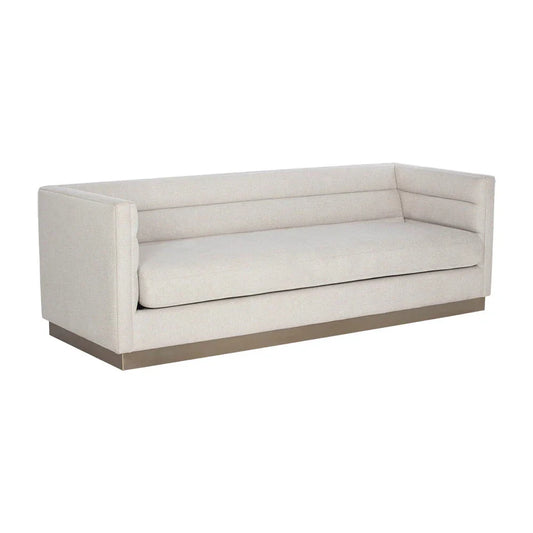 Talbot Sofa Belfast Oatmeal Modern Design Fabric Couch