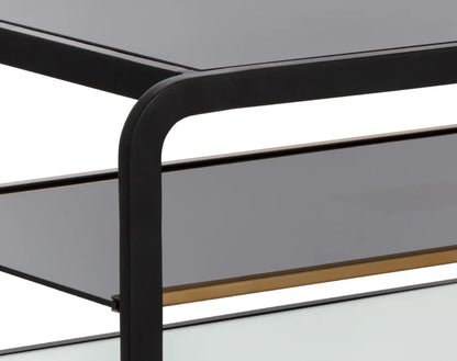 Ambretta Coffee Table Modern Black With Smoked Glass