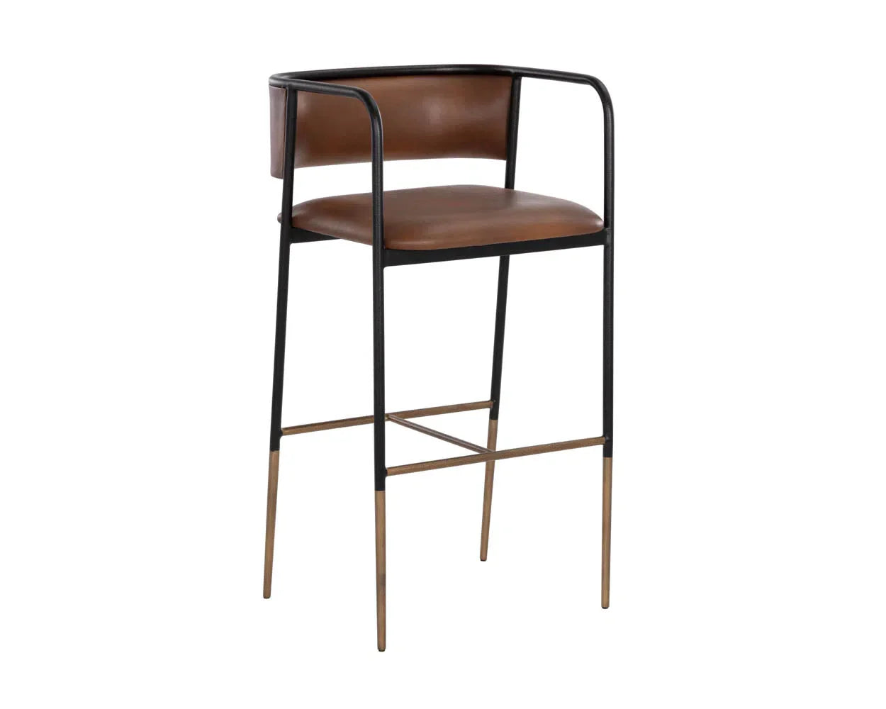 Brenan Leather Upholstered Effortlessly Elegant Barstool