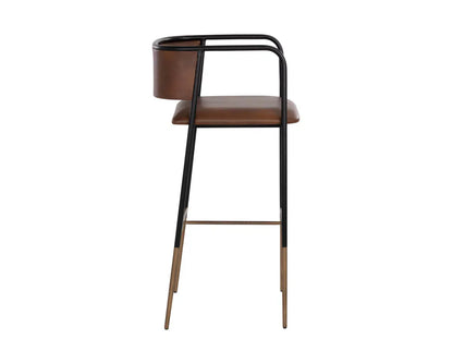 Brenan Leather Upholstered Effortlessly Elegant Barstool