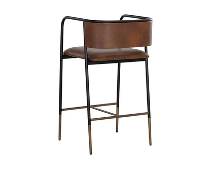 Brenan Leather Upholstered Elegant Counter Stool