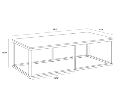 Ellery Marble Topped Rectangular Coffee Table