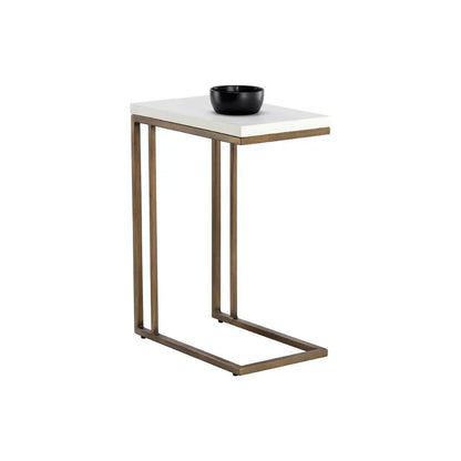 Sawyer Steel Framed Concrete Outdoor Rectangular End Table