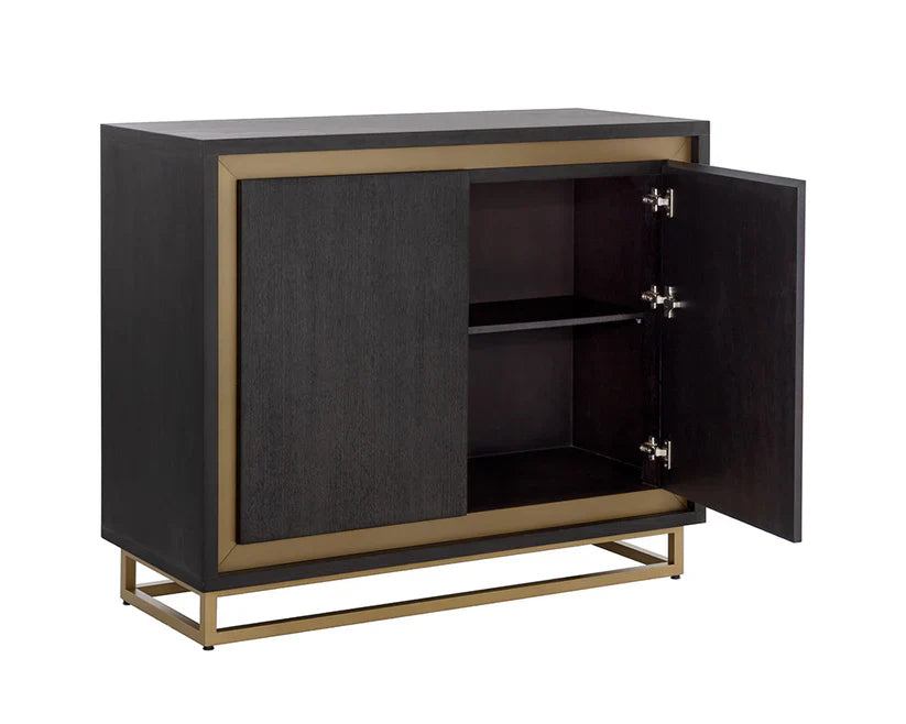 Baldessara Wine Cabinet With Solid Oak And Steel Frame