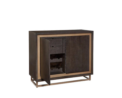 Baldessara Wine Cabinet With Solid Oak And Steel Frame