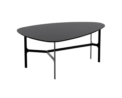 Kiernan Side Table With Black Glass And Iron Base