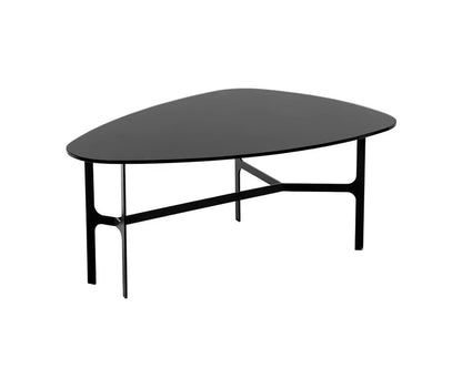 Kiernan Side Table With Black Glass And Iron Base