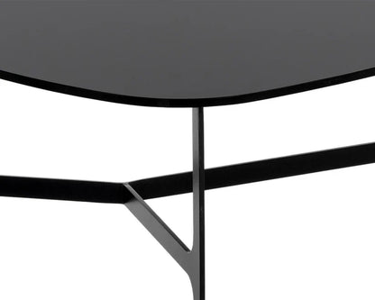 Kiernan Side Table With Black Glass And Iron Base