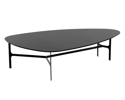 Kiernan Coffee Table With Black Glass Top And Metal Frame