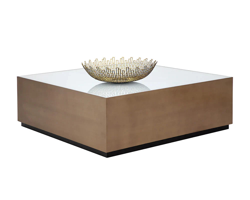 Shiloh Coffee Table Modern Design With White Glass Top