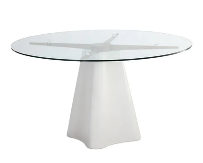 55" Moda Concrete Based Glass Round Dining Table