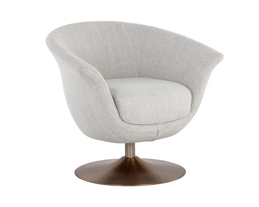 Carine Fabric Upholstered Swivel Lounge Chair