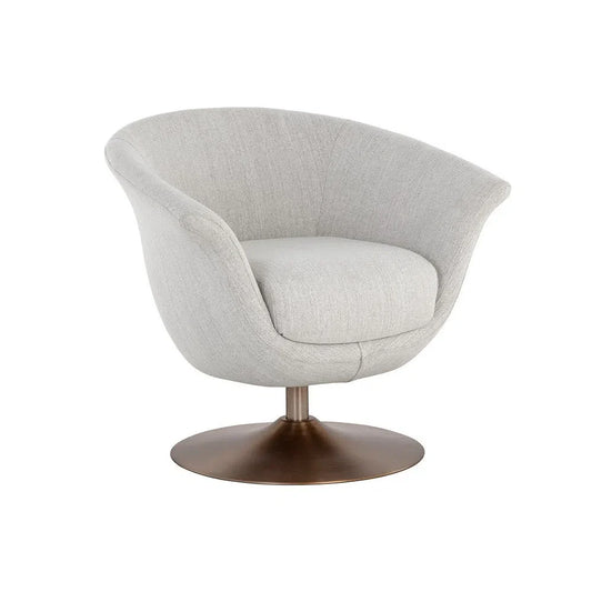 Carine Fabric Upholstered Swivel Lounge Chair