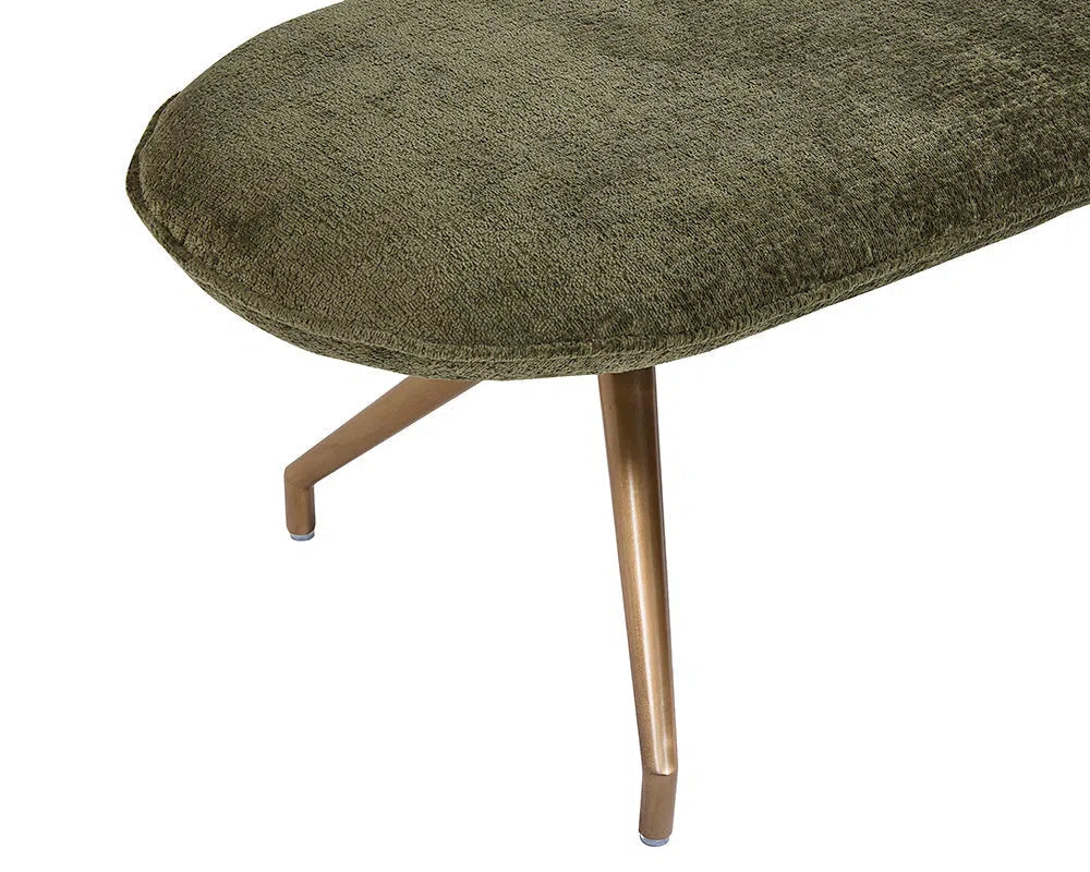 Elowen Fabric Upholstered Oval Designed Backless Bench